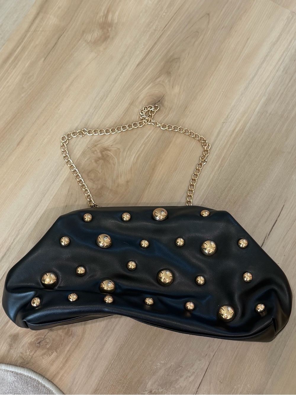Studded Black Chain Shoulder Bag